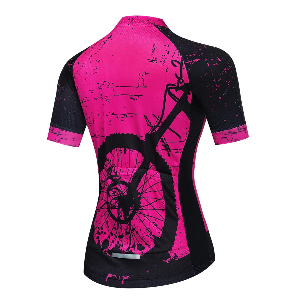 Jersey de Ciclismo de Verano para Mujeres | Camiseta de Manga Corta Transpirable para Bicicleta de Montaña | Ropa de Ciclismo Anti-Sudor