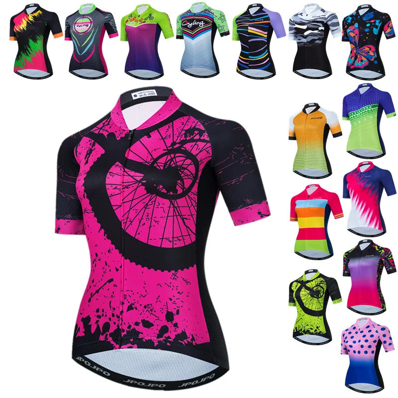 Jersey de Ciclismo de Verano para Mujeres | Camiseta de Manga Corta Transpirable para Bicicleta de Montaña | Ropa de Ciclismo Anti-Sudor