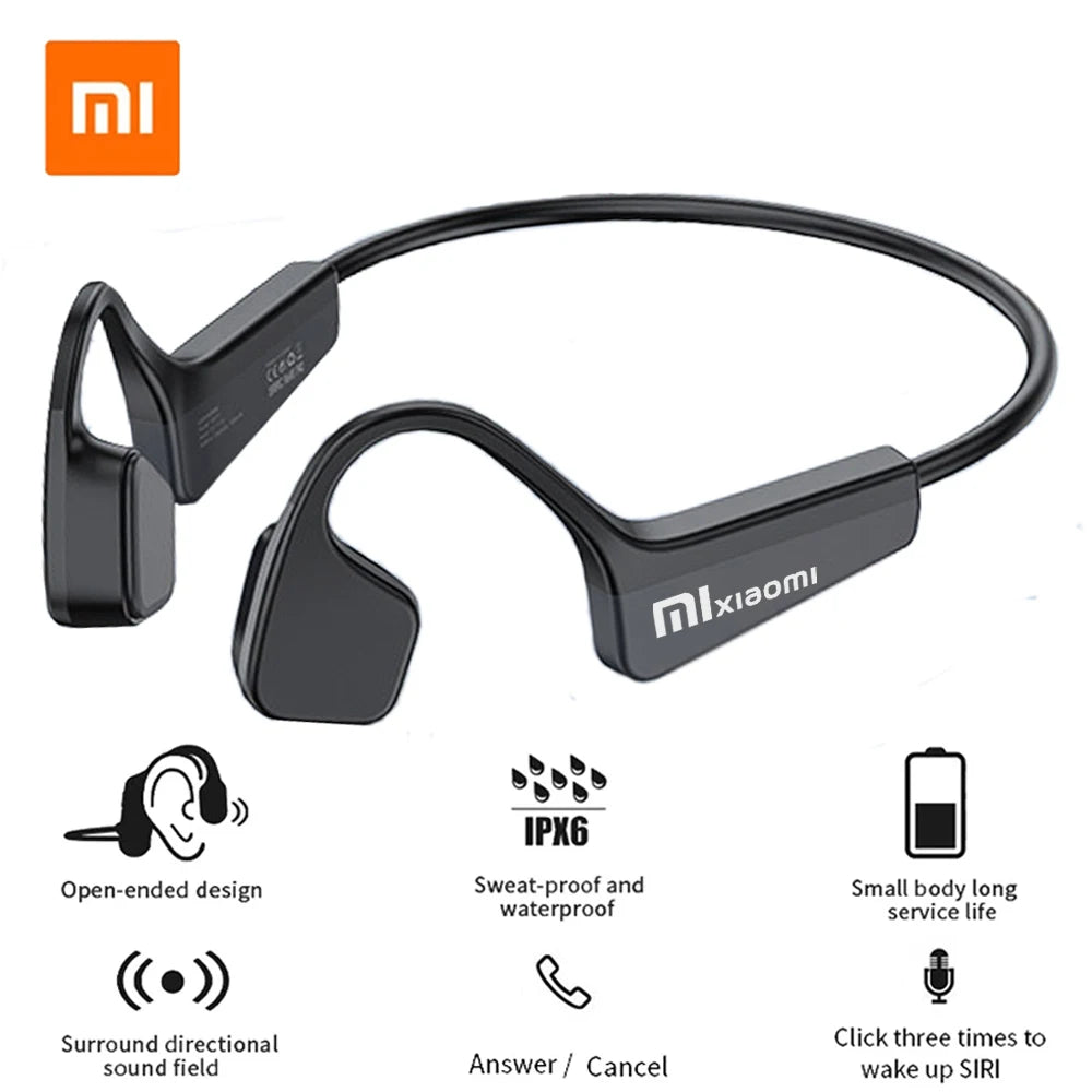 Auriculares deportivos de conducción ósea XIAOMI Mijia: auriculares inalámbricos Bluetooth con micrófono | Auriculares manos libres TWS para correr y hacer ejercicio