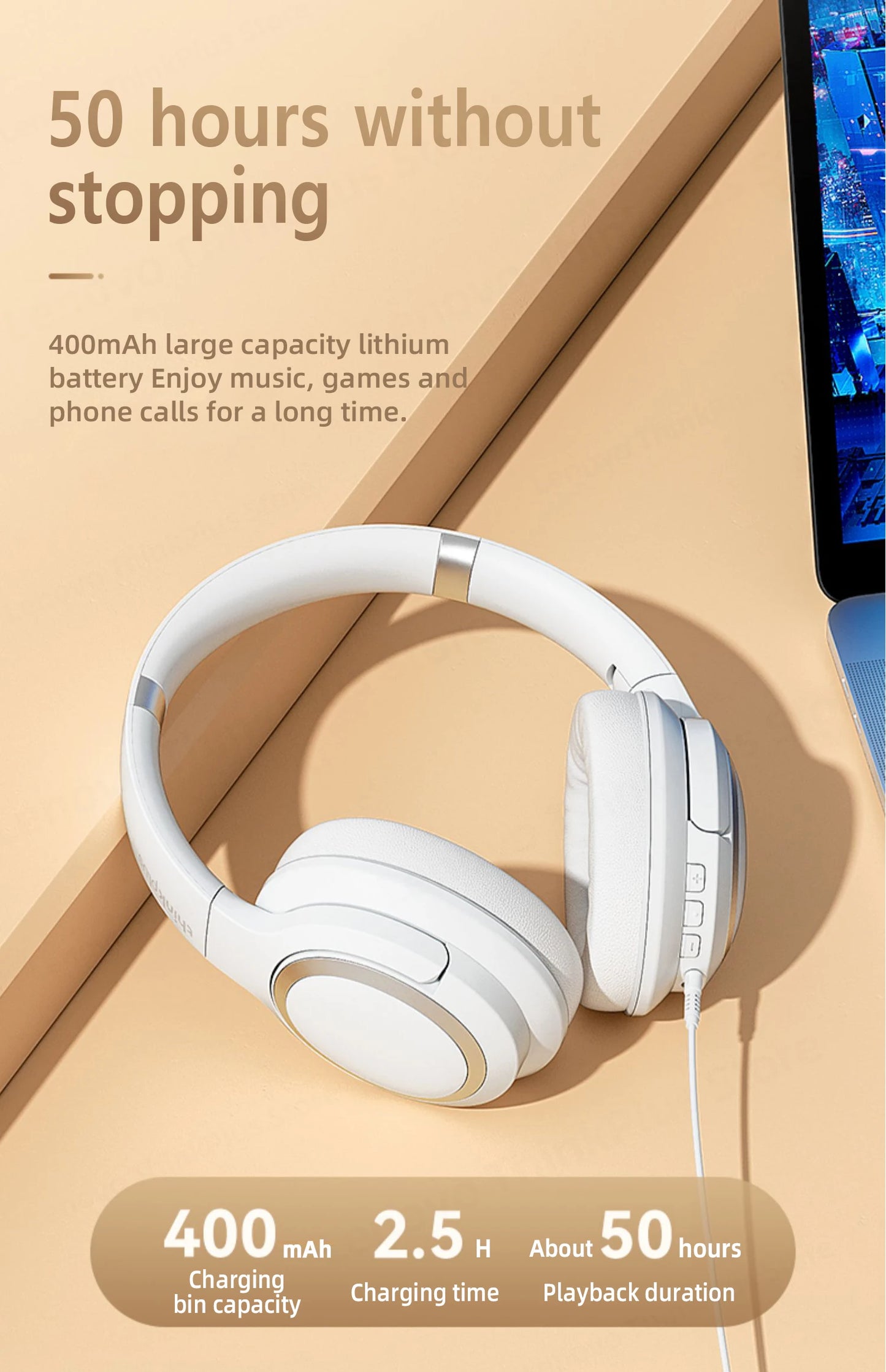 Lenovo TH40 Auriculares Estéreo Inalámbricos Bluetooth - Auriculares Deportivos HiFi y Micrófono Inteligente con Cancelación de Ruido