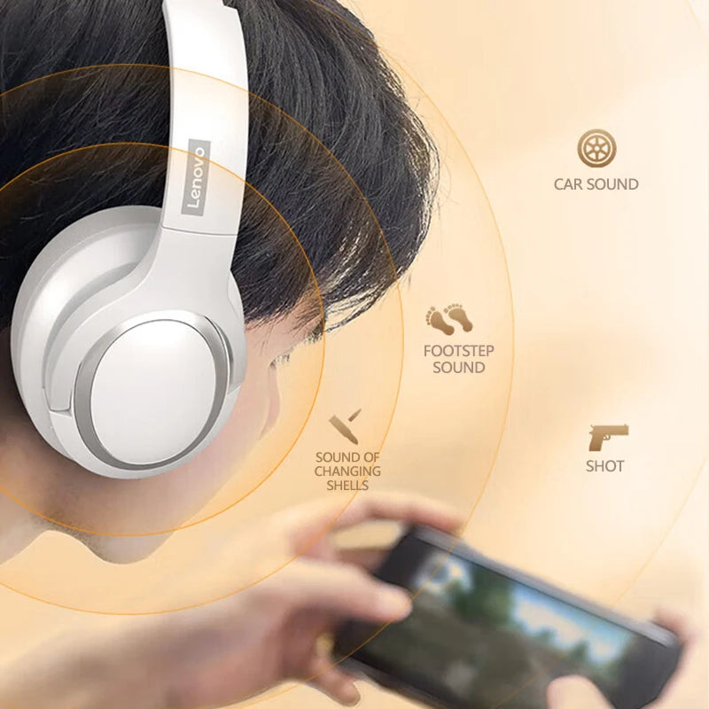 Lenovo TH40 Auriculares Estéreo Inalámbricos Bluetooth - Auriculares Deportivos HiFi y Micrófono Inteligente con Cancelación de Ruido