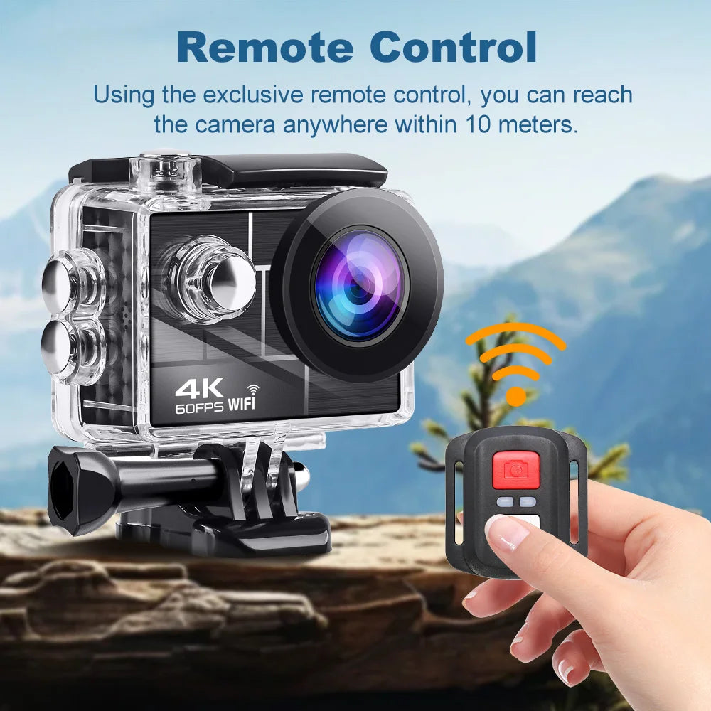 AUSEK AT-Q44CR – Top-Rated 4K Action Camera with Electronic Image Stabilization