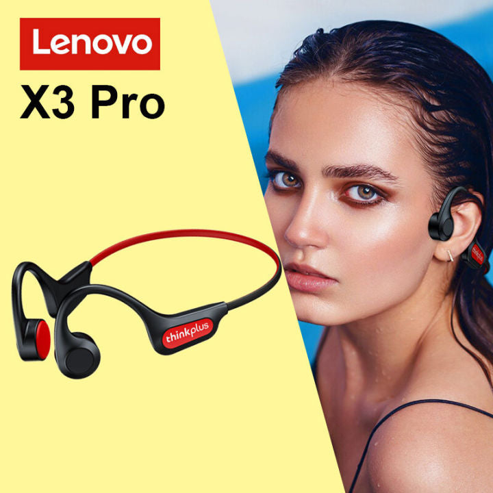 Casque à conduction osseuse Lenovo X3 Pro d'origine - Écouteurs de sport sans fil Bluetooth 5.3, étanches avec micro