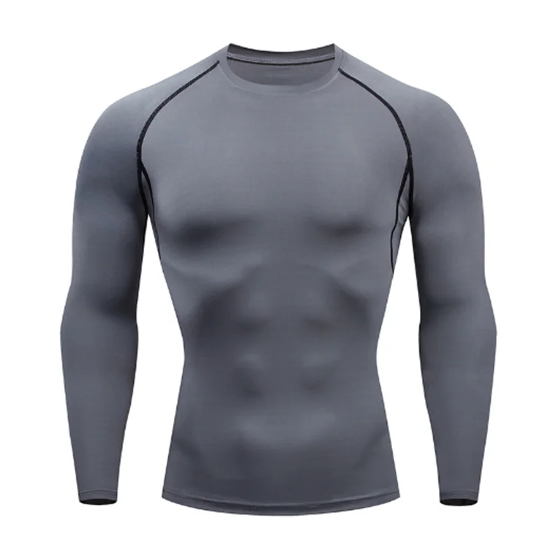 Men's Long Sleeve Compression Running T-Shirt - Dry Fit Gym & Fitness Sportswear