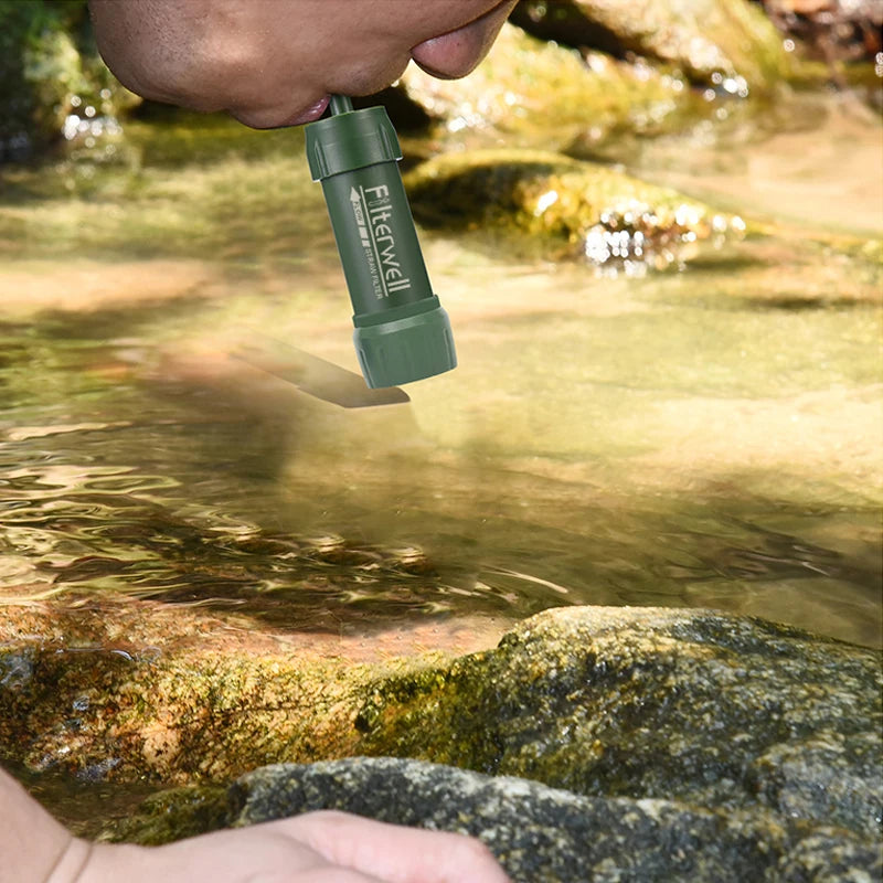 Filtro de Agua Filterwell tipo Pajilla - Cartucho de Carbón Activado para Agua Potable y Purificación Exterior