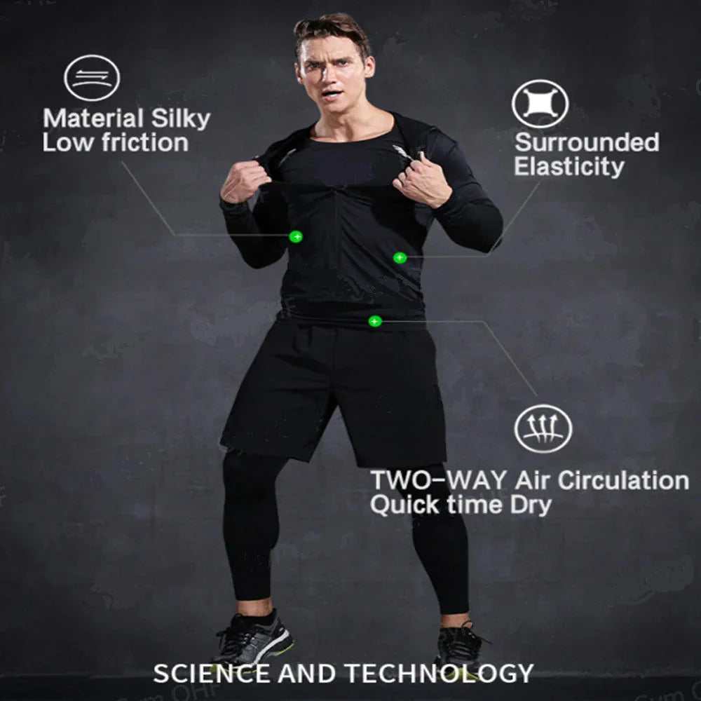 Men's Quick Dry Running Compression T-Shirt - Short Sleeve, Breathable Gym Sportswear